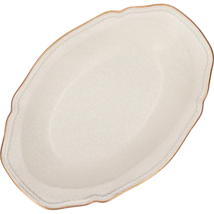Aito Ivory Oval Curry Pasta Plate Mino Ware 25x17cm Dishwasher Safe Japan