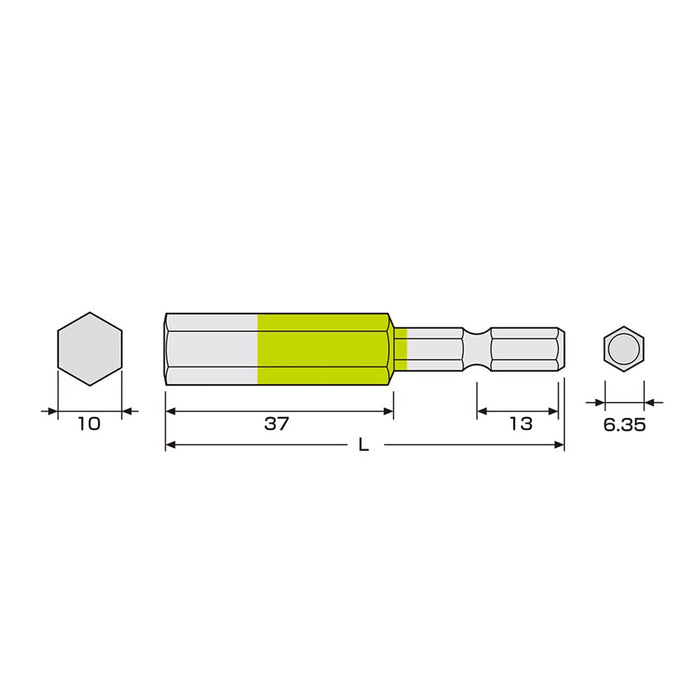 Anex Hexagonal Wrench Single Head 10mm x 65mm ACHX-1065 Tool-Kiichin - The #1 Place for Japanese Goods in Your Hand!