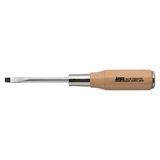 Anex Strong Grade Screwdriver With Wooden Handle 5.5x75 No.170-Kiichin - The #1 Place for Japanese Goods in Your Hand!