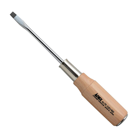 Anex Strong Grade Wooden Handle Screwdriver 6x100 No.170-Kiichin - The #1 Place for Japanese Goods in Your Hand!