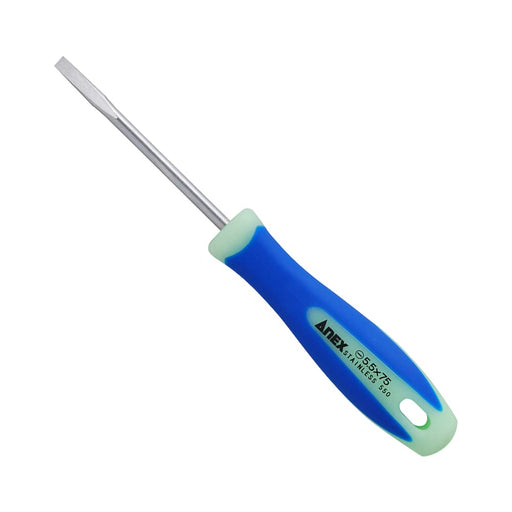 Anex Stainless Steel Screwdriver with Luminous Handle 5.5x75 No.1505 Tool-Kiichin - The #1 Place for Japanese Goods in Your Hand!