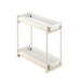 Belca Kitchen Storage Slide Rack - 2 Tiers, Slim Type, White, Japan SS-304 Casters - 19x45x38/40.5/43cm-Kiichin - The #1 Place for Japanese Goods in Your Hand!