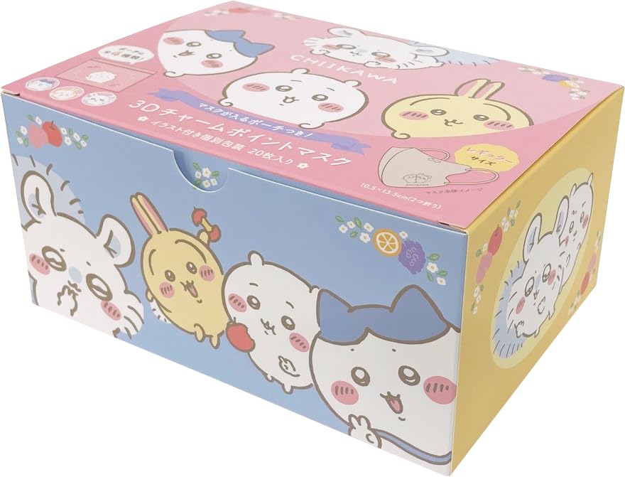 Japanese Mask Chiikawa 3D Charm Point Fruit Mask 20-Count Box