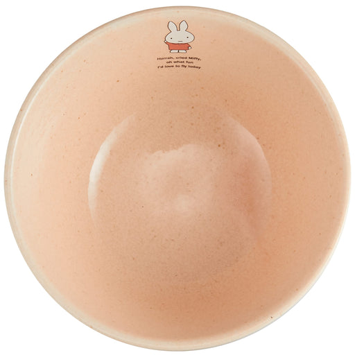 Kanesho Pottery Dick Bruna Miffy Rice Bowl 12cm Coral Pink Kids Tableware-Kiichin - The #1 Place for Japanese Goods in Your Hand!