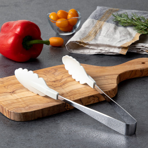 Endo Shoji Colorful Antibacterial Heat-Resistant Tongs White Stainless Steel-Kiichin - The #1 Place for Japanese Goods in Your Hand!