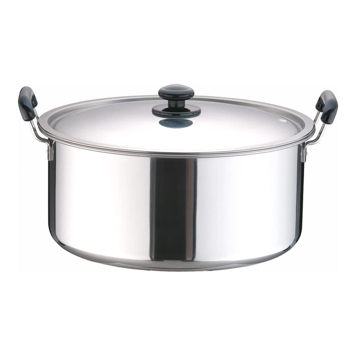 Endo Shoji 39cm Induction-Compatible Pot with Lid - Durable Stainless Steel-Kiichin - The #1 Place for Japanese Goods in Your Hand!