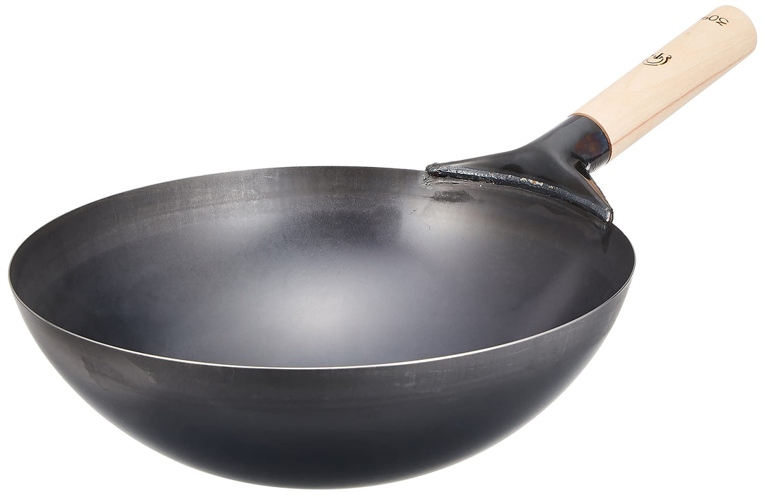 Endo Shoji 27cm Tkg Chinese Wok with Wooden Handle Ideal for Stir-Frying-Kiichin - The #1 Place for Japanese Goods in Your Hand!