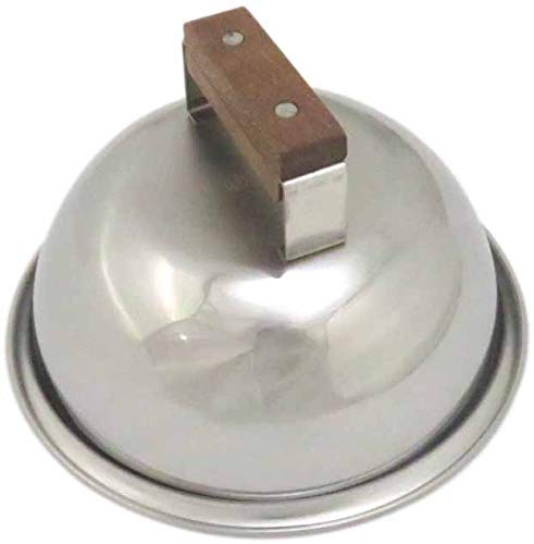 Endo Shoji Teppanyaki Steak Cover 150mm Stainless Steel with Wooden Handle-Kiichin - The #1 Place for Japanese Goods in Your Hand!