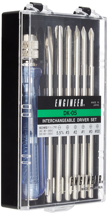 Engineer 7-Piece Interchangeable Screwdriver Set with Low-Voltage Tester Grip Dk-05-Kiichin - The #1 Place for Japanese Goods in Your Hand!