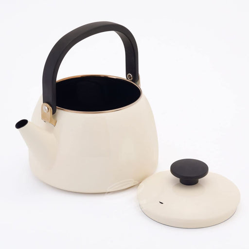 Fuji Horo 2.5L Vanilla Wide Mouth Kettle IH Compatible Enamel Clf-2.5K.Va-Kiichin - The #1 Place for Japanese Goods in Your Hand!