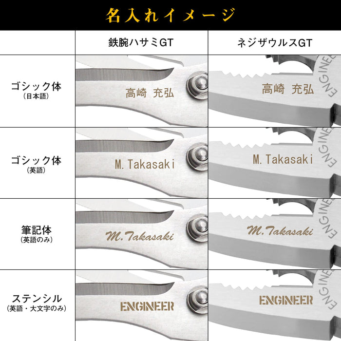 Engineer Nejisaurus & Iron Scissors Set with Name Engraving Green PGT-03A in Paulownia Wood Box-Kiichin - The #1 Place for Japanese Goods in Your Hand!