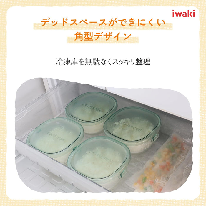 Iwaki Pink Heat-Resistant Glass Storage Container Square Small 450ml