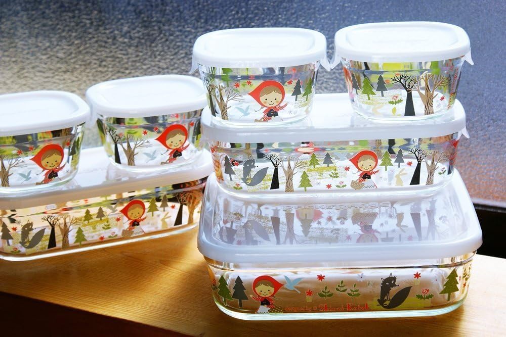 Iwaki Medium 800ml Heat-Resistant Glass Storage Container - Shinji Kato Red