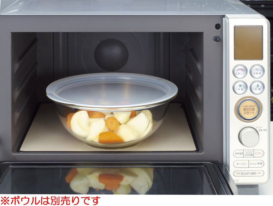 Iwaki Microwave Cover White Heat-Resistant Glass for 1.5L Bowls