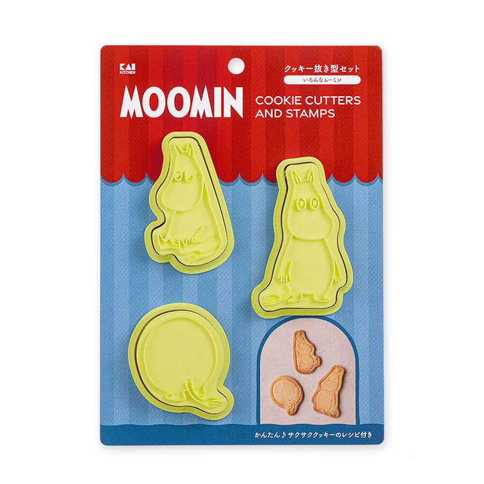 Kai Corporation Moomin 3-Piece Cookie Cutter Set for Baking Sweets-Kiichin - The #1 Place for Japanese Goods in Your Hand!