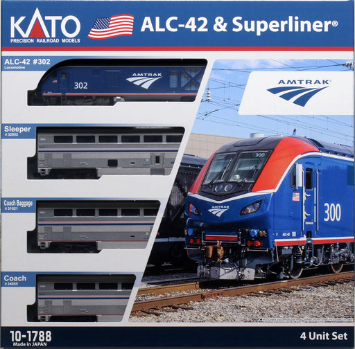 Kato 10-1788 N Gauge Amtrak Alc-42 Super Liner 4-Car Railway Model Set-Kiichin - The #1 Place for Japanese Goods in Your Hand!