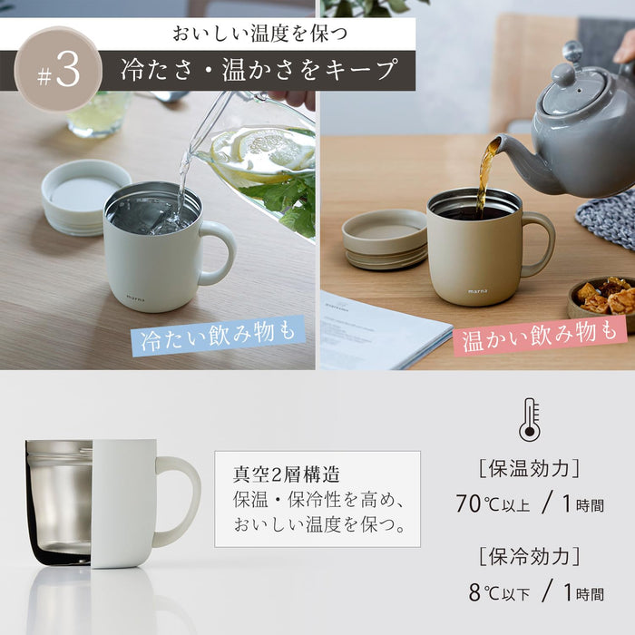 Marna 360° Cup 260Ml Stainless Steel Insulated Mug with Lid Slate Black-Kiichin - The #1 Place for Japanese Goods in Your Hand!