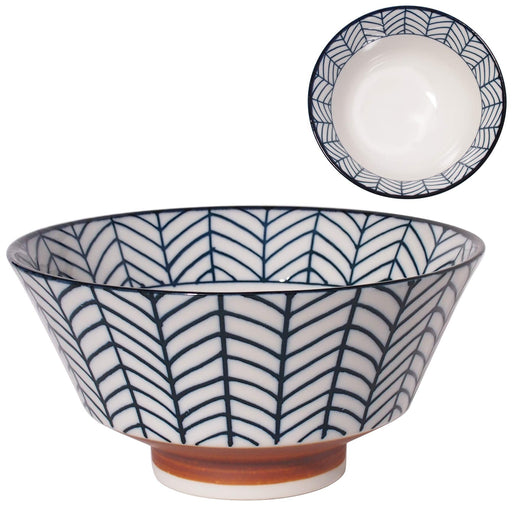 Minoru Pottery Mino Ware Suzu 180 Ramen Bowl Arrow Feather Design-Kiichin - The #1 Place for Japanese Goods in Your Hand!
