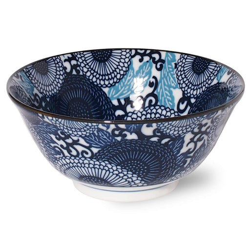 Minoru Pottery Navy Blue Large Chrysanthemum Bowl 14.9Cm Multi-Purpose-Kiichin - The #1 Place for Japanese Goods in Your Hand!