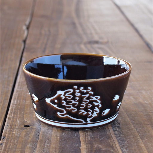 Minoru Pottery Small Bowl Hedgehog Design 11.4cm Lightweight Pack-Kiichin - The #1 Place for Japanese Goods in Your Hand!