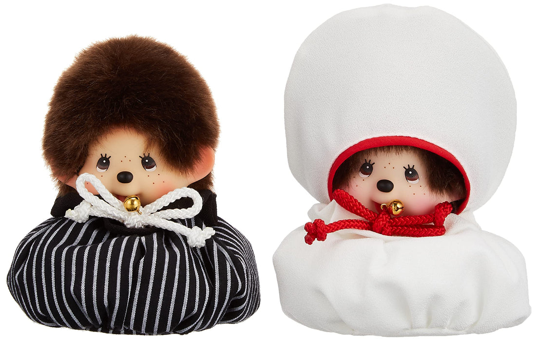 Sekiguchi Monchhichi Wedding Mascot Set Japanese Style Plush Toy 17cm Height-Kiichin - The #1 Place for Japanese Goods in Your Hand!