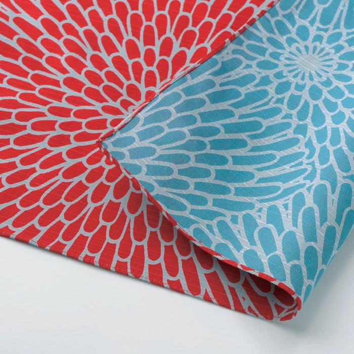 Musubi Furoshiki 3-Way Isa Pattern Chrysanthemum Red Sage 104Cm Cotton - Japanese Cotton Wrap-Kiichin - The #1 Place for Japanese Goods in Your Hand!