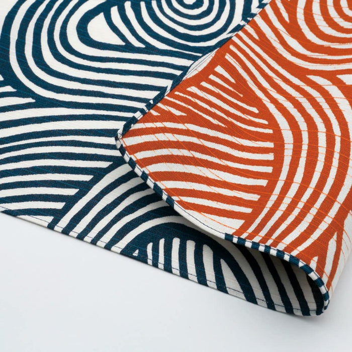 Musubi Furoshiki 3-Way Isa Pattern Double-Sided Knot Eyes Orange 104Cm Cotton - Japanese-Kiichin - The #1 Place for Japanese Goods in Your Hand!