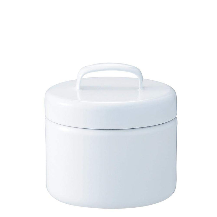 Noda Horo Nichi Nichi Dogu White Enamel Storage Canister Made in Japan S