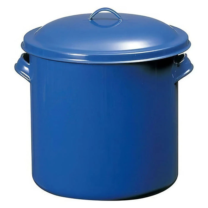 Noda Horo 18cm Enamelware Storage Jar with Lid - Stylish and Functional-Kiichin - The #1 Place for Japanese Goods in Your Hand!