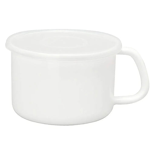 Noda Horo Enamel Round Food Containers - Small Size with Handle and Lid-Kiichin - The #1 Place for Japanese Goods in Your Hand!