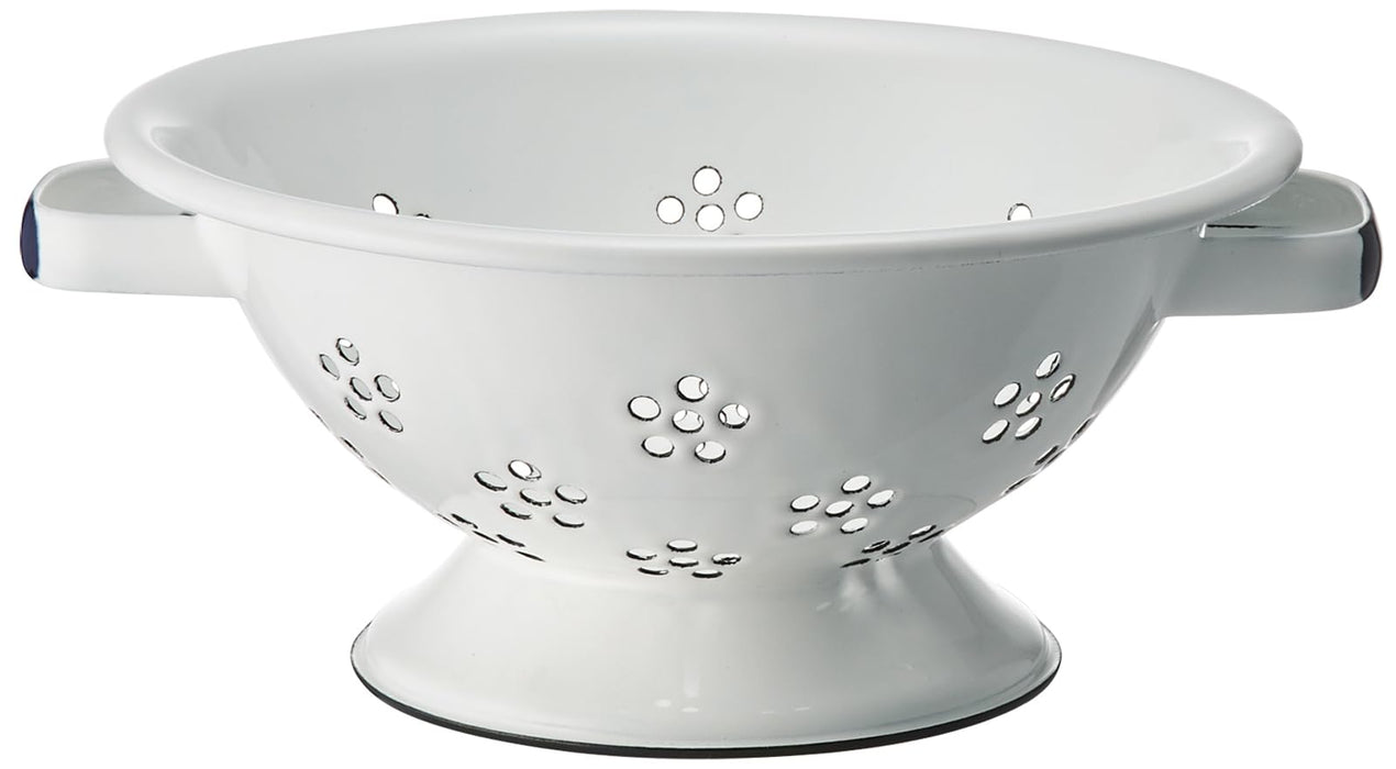 Noda Horo Enamel Colander Heat Resistant Basket Bowl White Made in Japan