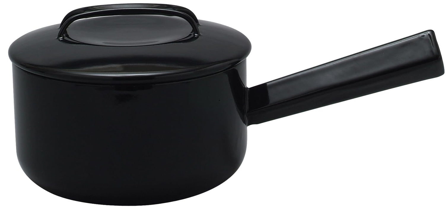 Noda Horo 17cm Black Enamel Saucepan Japan Made Gas/IH Compatible Nomaku NOM-17NBK