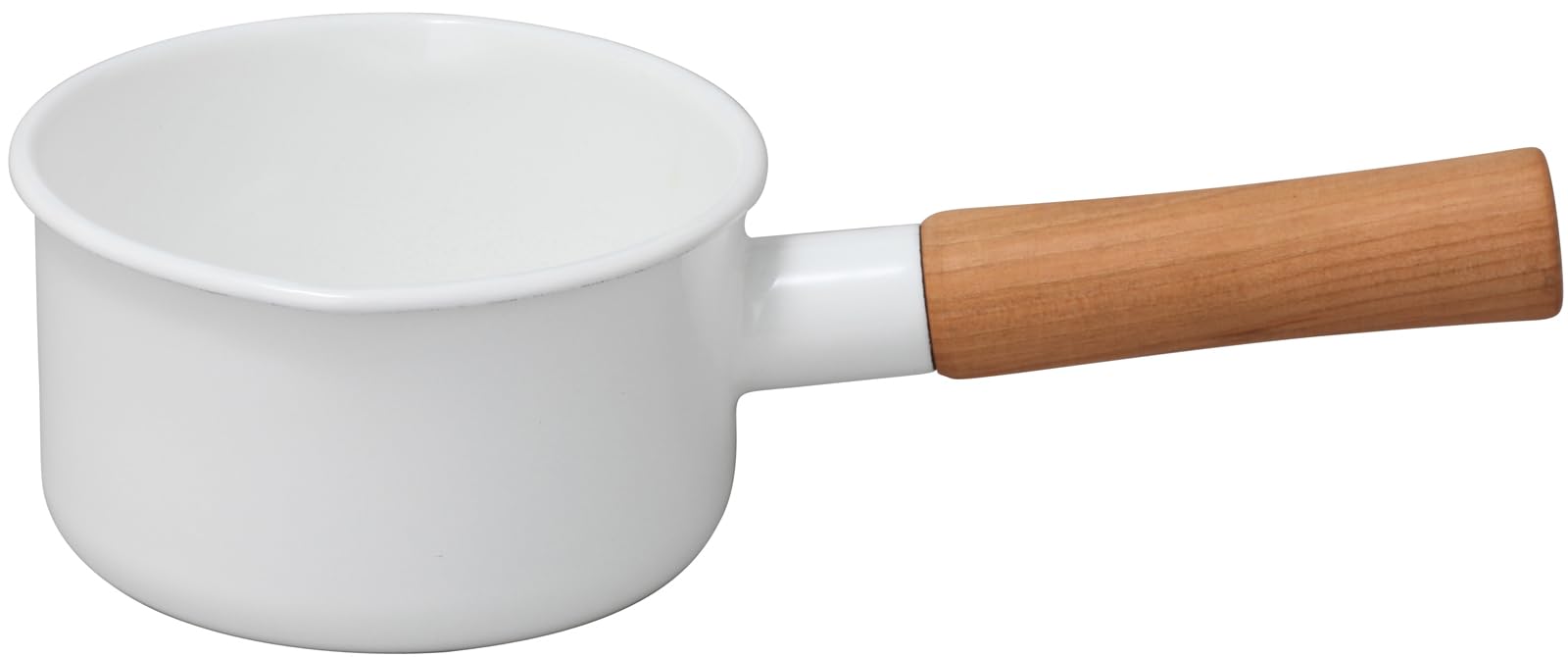 Noda Horo Enamel Milk Pan 12cm for Gas Stove One-Handed Pot White Japan Made