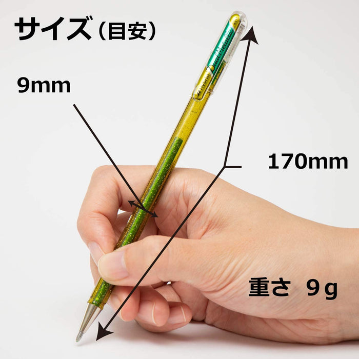 Pentel Dual Metallic K110-6Stb Lamé Ballpoint Pen Set 6 Sparkling Colors on Black Paper-Kiichin - The #1 Place for Japanese Goods in Your Hand!