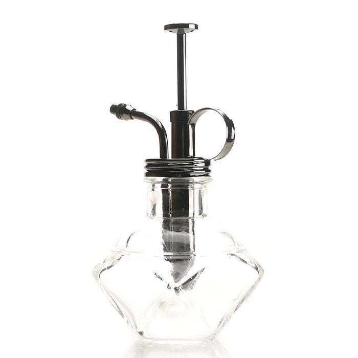 Purism Style Plant Mister Clear Glass Bottle with Brass Sprayer Gunmetal