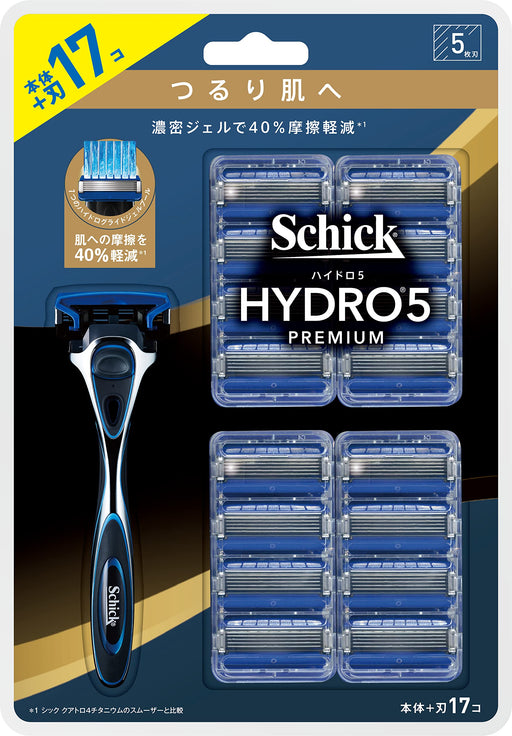Schick Hydro 5 Premium Smooth Skin Club Shaving Pack Holder with Blade + 16 Replacement Blades-Kiichin - The #1 Place for Japanese Goods in Your Hand!