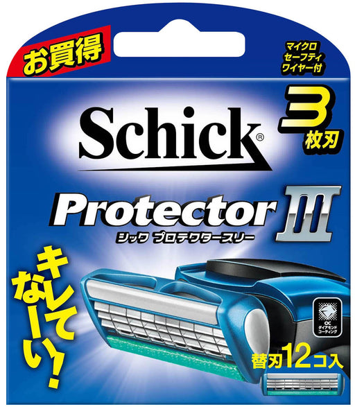 Schick Protector 3-Blade Replacement Shaving Razor Blades 12 Pieces-Kiichin - The #1 Place for Japanese Goods in Your Hand!