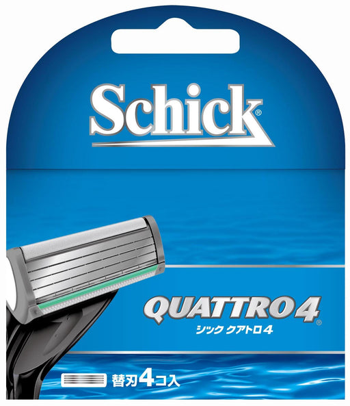 Schick Quattro 4-Blade Shaving Razor Replacement Blades 4 Pack-Kiichin - The #1 Place for Japanese Goods in Your Hand!