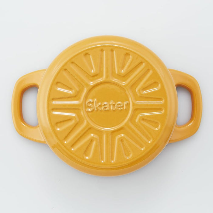 Skater Pumpkin Yellow 16cm Enameled Iron Double Handle Cocotte Pot IH Compatible