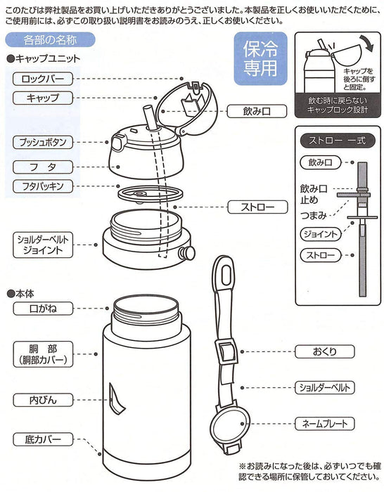 Skater Basic Stainless Steel Water Bottle Replacement Straw & Gasket Set for SSPV4-Kiichin - The #1 Place for Japanese Goods in Your Hand!