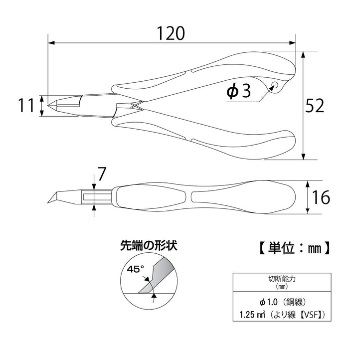 Top Kogyo Edge Nippers 3-Piece Set for Cutting Copper Wire Up to 1mm-Kiichin - The #1 Place for Japanese Goods in Your Hand!