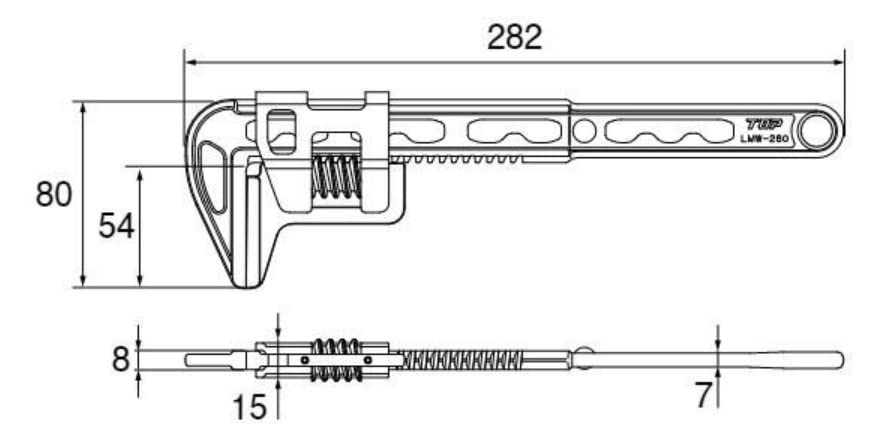 Top Kogyo Light Motor Wrench 0-70mm Opening 440g Forged Jaw Japan Made-Kiichin - The #1 Place for Japanese Goods in Your Hand!