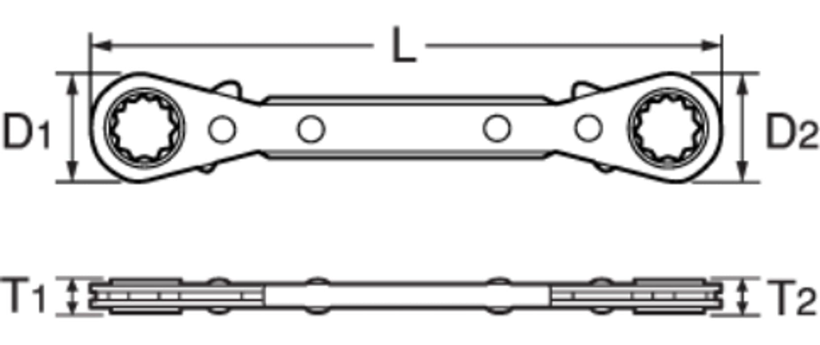 Top Kogyo Plate Ratchet Wrench 22x24mm 20° Feed Thin Type Maintenance Tool-Kiichin - The #1 Place for Japanese Goods in Your Hand!