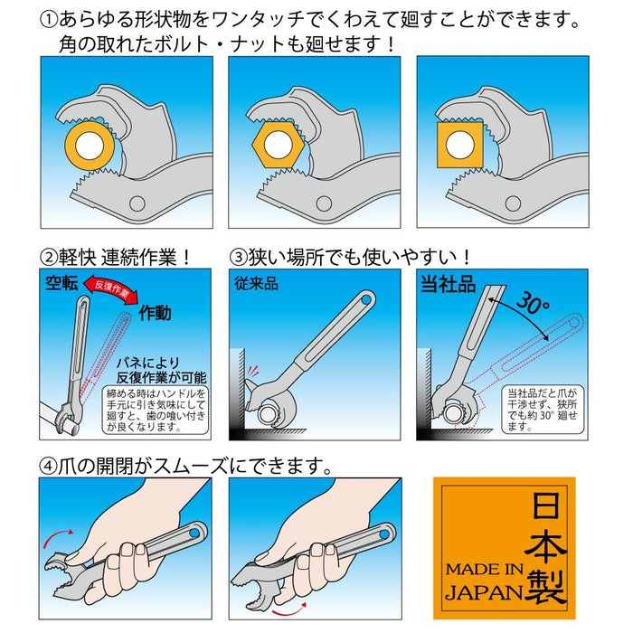 Top Kogyo Speed Wrench 15-35mm Universal Pliers for Plumbing SW-250 Japan-Kiichin - The #1 Place for Japanese Goods in Your Hand!