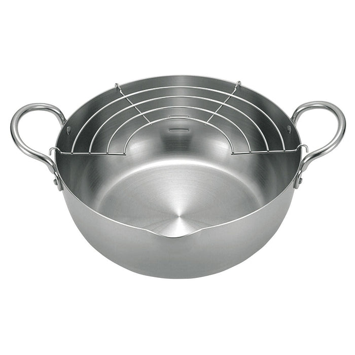 Urushiyama 22cm Stainless Steel Tempura Pan - Induction Ready-Kiichin - The #1 Place for Japanese Goods in Your Hand!