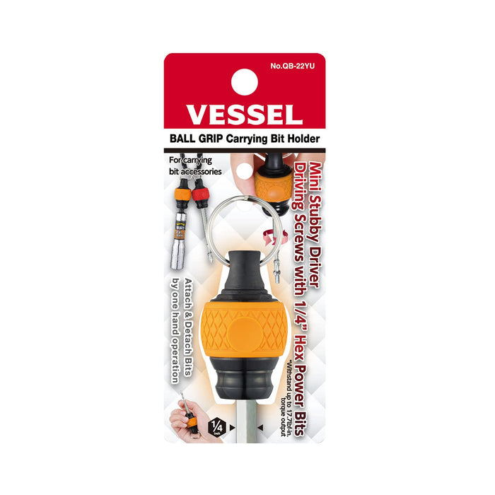 Vessel Ball Grip Carry Bit Holder Orange No.Qb-22Yu Durable Design