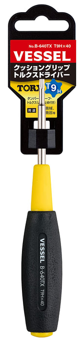 Vessel Cushion Grip T9H Torx Screwdriver 40 B-640Tx Tamper-Proof Vessel-Kiichin - The #1 Place for Japanese Goods in Your Hand!