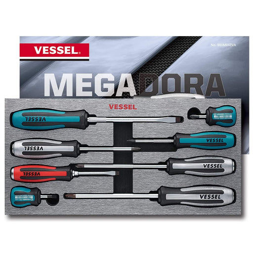 Vessel Megadora 8-Piece Screwdriver Set - High-Impact Durable Tools by Vessel-Kiichin - The #1 Place for Japanese Goods in Your Hand!