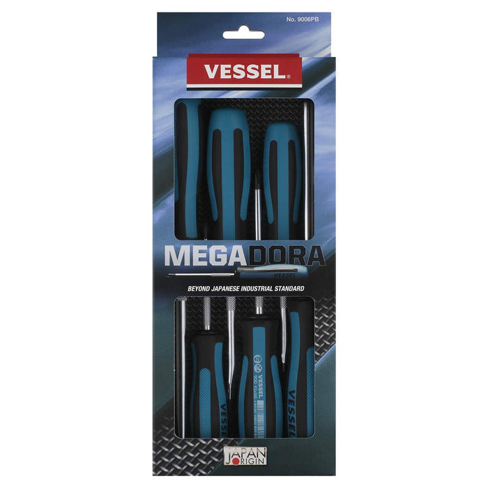 Vessel Megadora 6-Piece Screwdriver Set in Paper Box 9006Pb-Kiichin - The #1 Place for Japanese Goods in Your Hand!