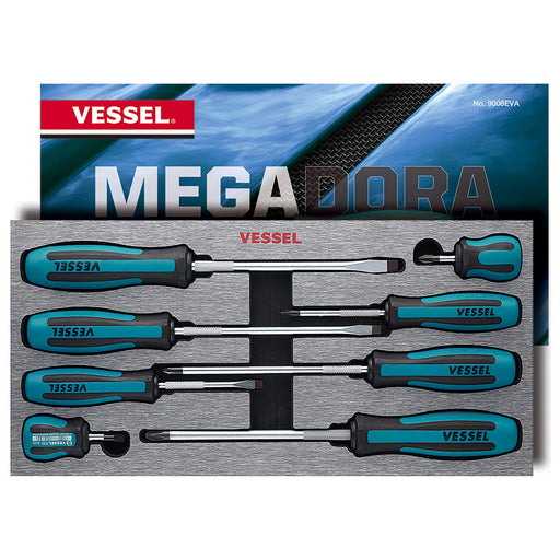Vessel 8-Piece Megadora Screwdriver Set with Eva Foam 9008Eva-Kiichin - The #1 Place for Japanese Goods in Your Hand!